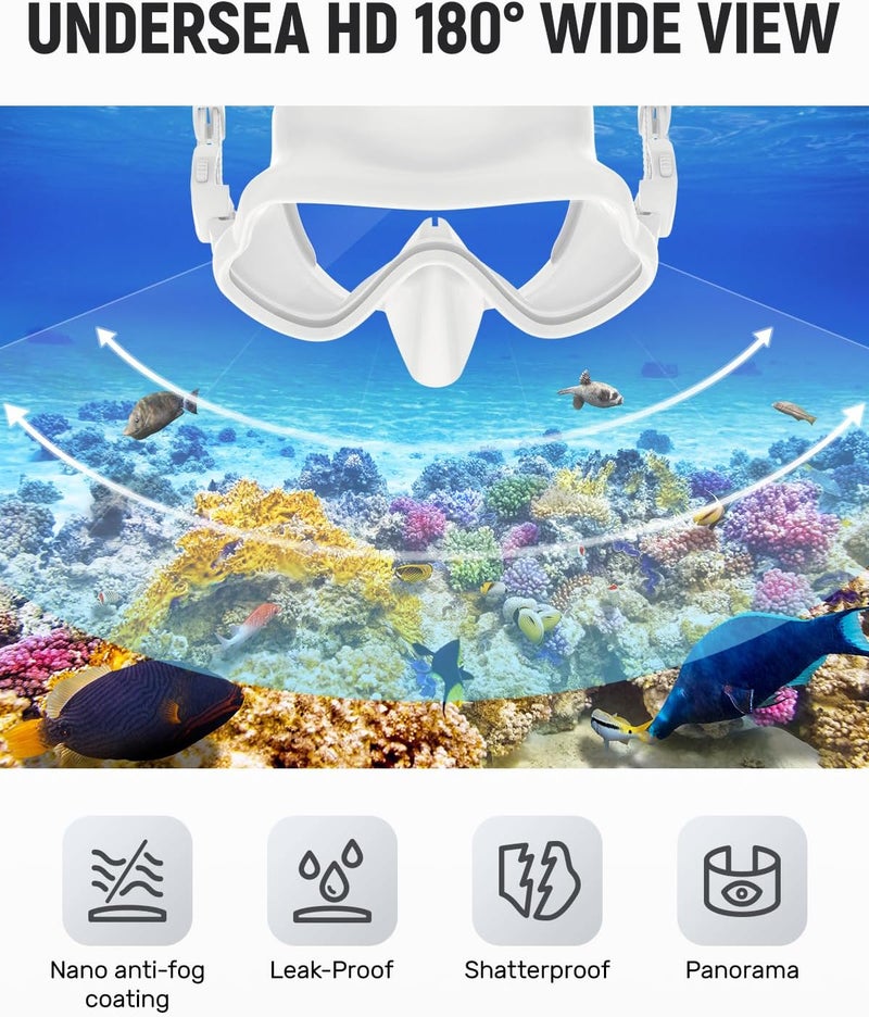 W WSTOO WSTOO Frameless Swim Goggles with Nose Cover for Adults, Panoramic Anti-Glare & Anti-Fog Tempered Glass Lenses, and Perfect Seal Food-Grade Silicone Skirt, Suitable for Snorkelling and Diving - Image 5